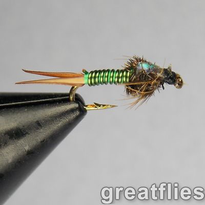 1 dozen (12) - Copper John - GREEN