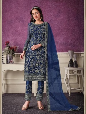 Designer Net embroidered Custom Made 
