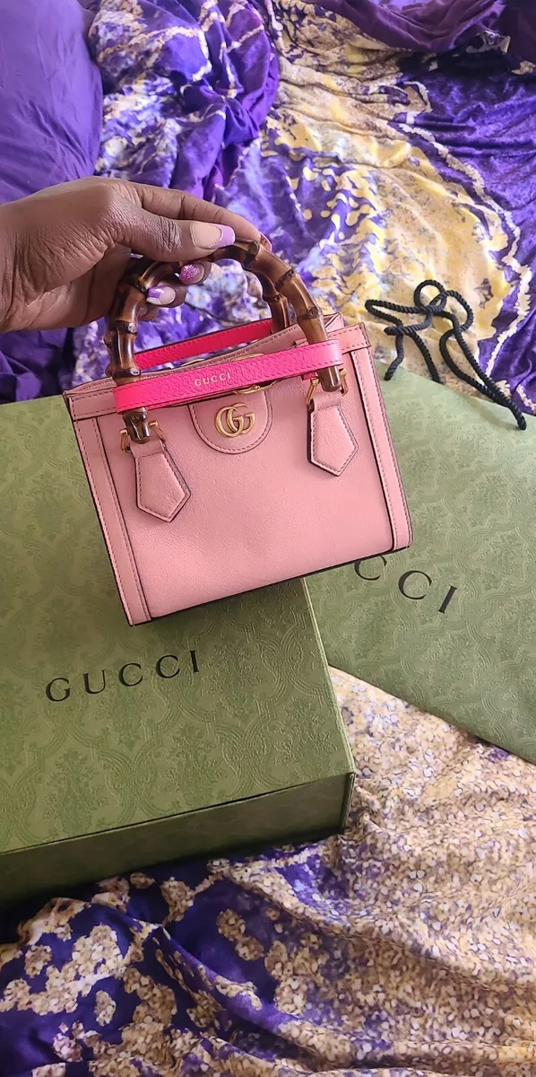 Gucci Diana Mini Leather Tote Bag in Pink - Gucci