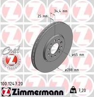 2X Zimmermann Bremsscheibe Coat Z 100.1247.20 FüR Audi Fabia 6Y5 Skoda Seat VW 4