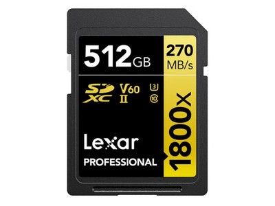 Lexar Professional SDXC Speicherkarte - 512 GB, 270 MB/s UHS-II U3 V60