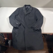 Brooks Brothers Brookstorm Coat Mens 40R Black Wool Loro Piana Wool Storm