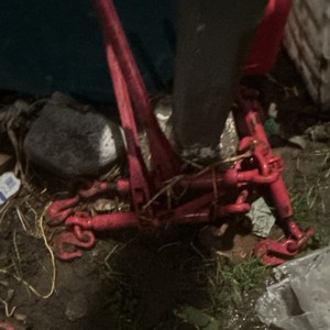 Red Lever Type Load Binder with Hooks and Chains