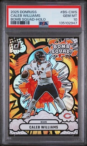 2025 PANINI DONRUSS BOMB SQUAD HOLO #BS-CWS CALEB WILLIAMS 74/100 PSA 10