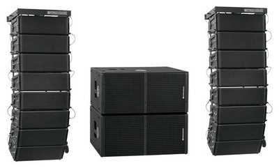 Riesiges Pronomic V-Array PA-System mit 1400 Watt für bis zu ca. 300 Zuhörer
