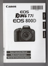 Canon EOS Rebel T7i / 800D Digital Camera Instruction Manual / User Guide