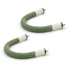 2 Pcs Medium Bird Stand Perch U Shape Hemp Rope Green Wood Parrot Perches for...