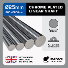 25mm Chrome Plated Steel Linear Bearing Shaft Bar | 3D Printer Rod | CNC Rail