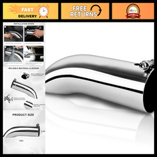 Universal 3.5 Turn Down Exhaust Tip - 12 Long Stainless Steel High Flow Perf