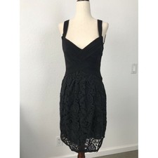 BCBGMaxAzria Dress Women Sz XS Mini Bodycon Black FLAW