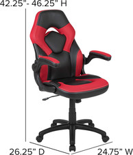 X10 Ergonomic High-Back Racing Gaming Chair Flip-Up Arms, Red Black 3