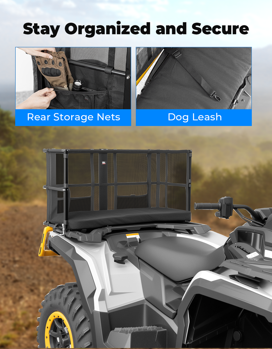 Pet Seat Cushion ATV Rear Rack Pad Dog Carrier For Can-Am Polaris