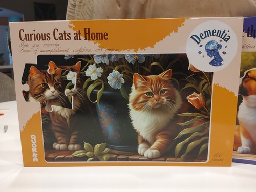 Lot Of 2 QUOKKA 100-Piece Magnetic Dementia Puzzles Curious Cats,Two Friends. - Picture 2 of 12