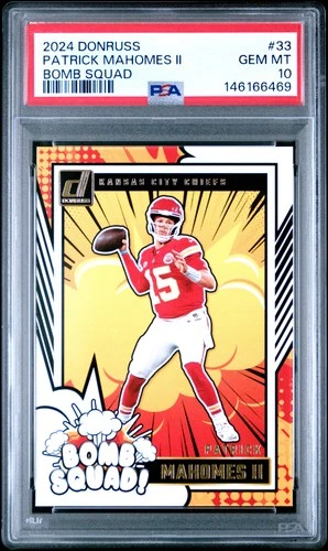 2024 Panini Donruss Bomb Squad Patrick Mahomes Ii 33 PSA 10