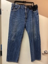 VINTAGE LEVI'S 505 AMAZING WASH ORANGE TAB 39X28 BEAUTIFUL