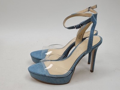 Jessica Simpson Women's Camisha Stiletto Heels Clear/Denim Size 6M