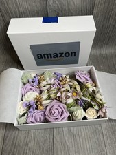 Ling's Moment 6pcs Event Wrist Corsage Artificial Flowers Lilac Lavender Cream