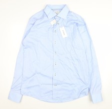 Eton Men's Blue Slim Fit XL Long Sleeve Formal Cotton Dress Shirt