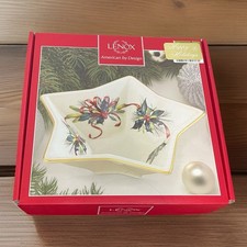 NIB Lenox Winter Greetings Star Bowl 8  Porce...