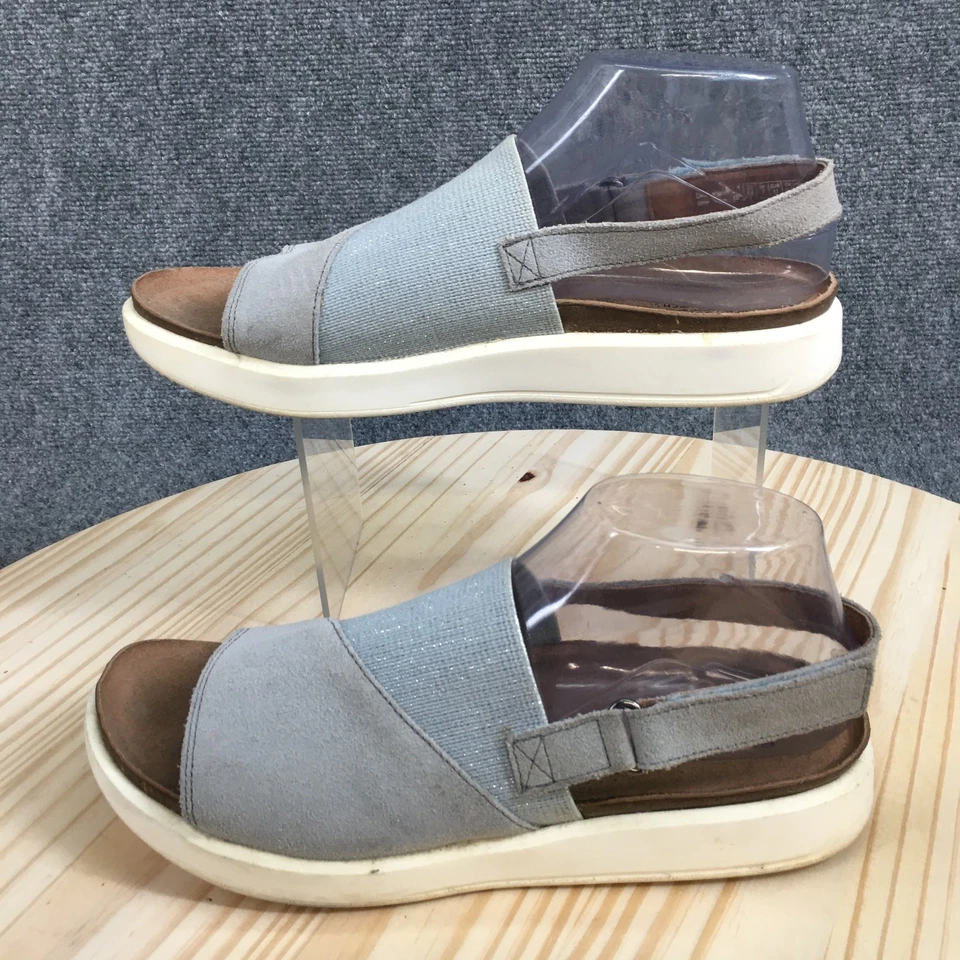 Sandalias Rockport para mujer 9,5 M Kyra con cordones de cuero azul punta abierta informales CI4824 Foto 2 de 4