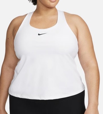 Nike Swoosh Women's Medium-Support Padded Sports Bra Tank 2X White MSRP $58