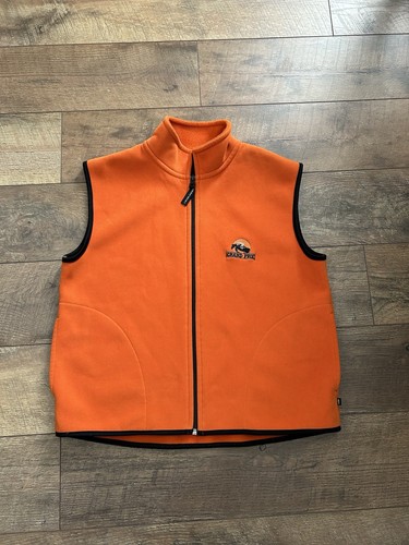 Levelwear Men’s Golf Fleece Zip Vest - Size M - Orange And Black - Grand Prix