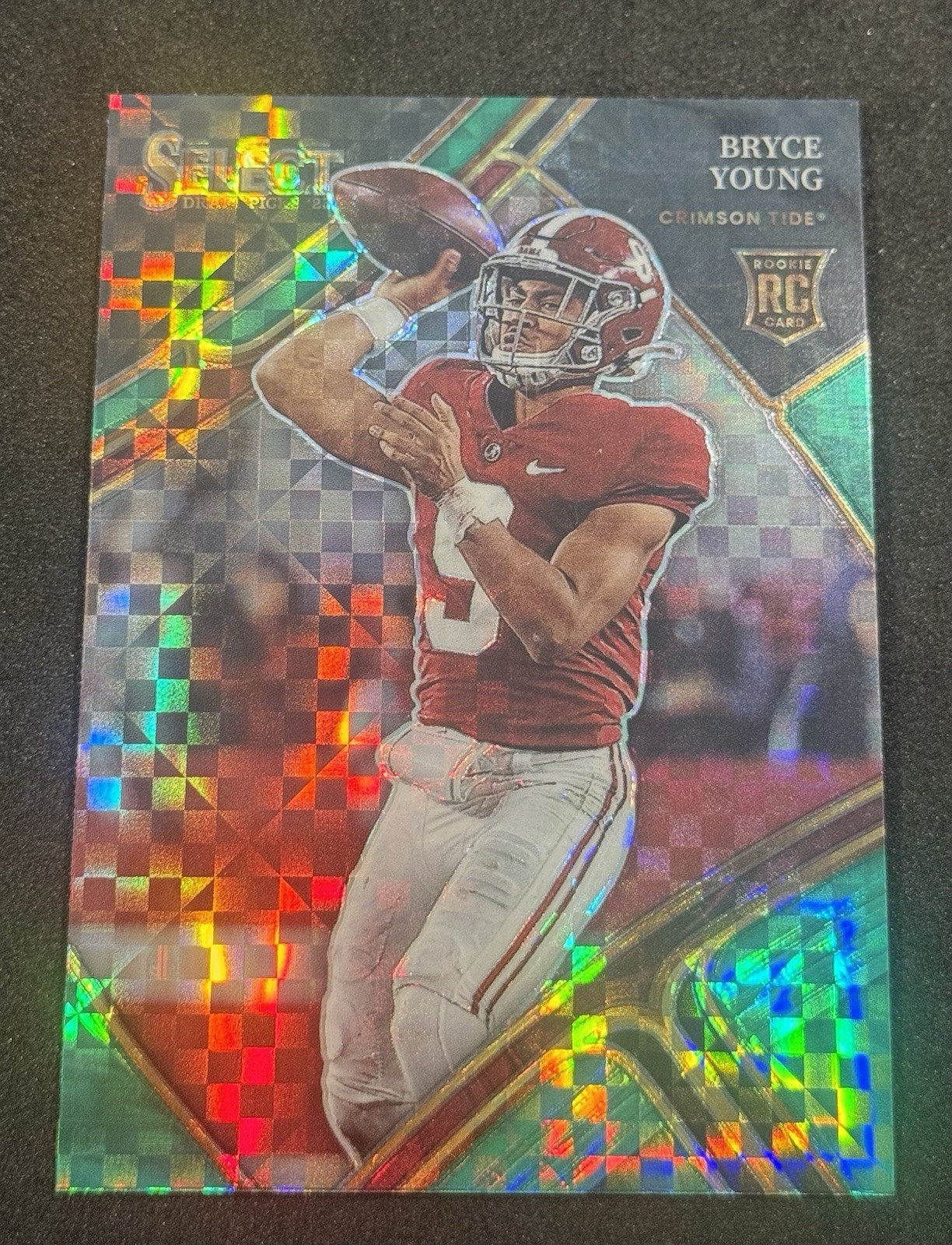 2023 Panini Select Draft Picks - Bryce Young #101 Green Squares Prizm (RC)