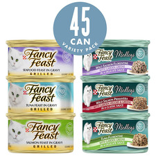 Purina Fancy Feast Wet Cat Food Variety Pack Grilled Feast Medleys Seafood