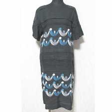 mina perhonen Twitter Linen Dress NS3528 Size 36 Dark Gray Women USED