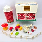 VTG Fisher Price 1967 Play Family Farm Set Wood Little People 1968 Silo #915