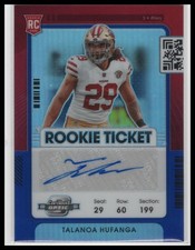 2021 Panini Contenders Optic Talanoa Hufanga Rookie Ticket Auto /99 #201 49ers