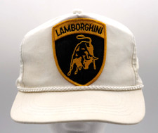 Vintage Lamborghini Baseball Snapback Rope Cap Yupoong Hats White w/ Emblem