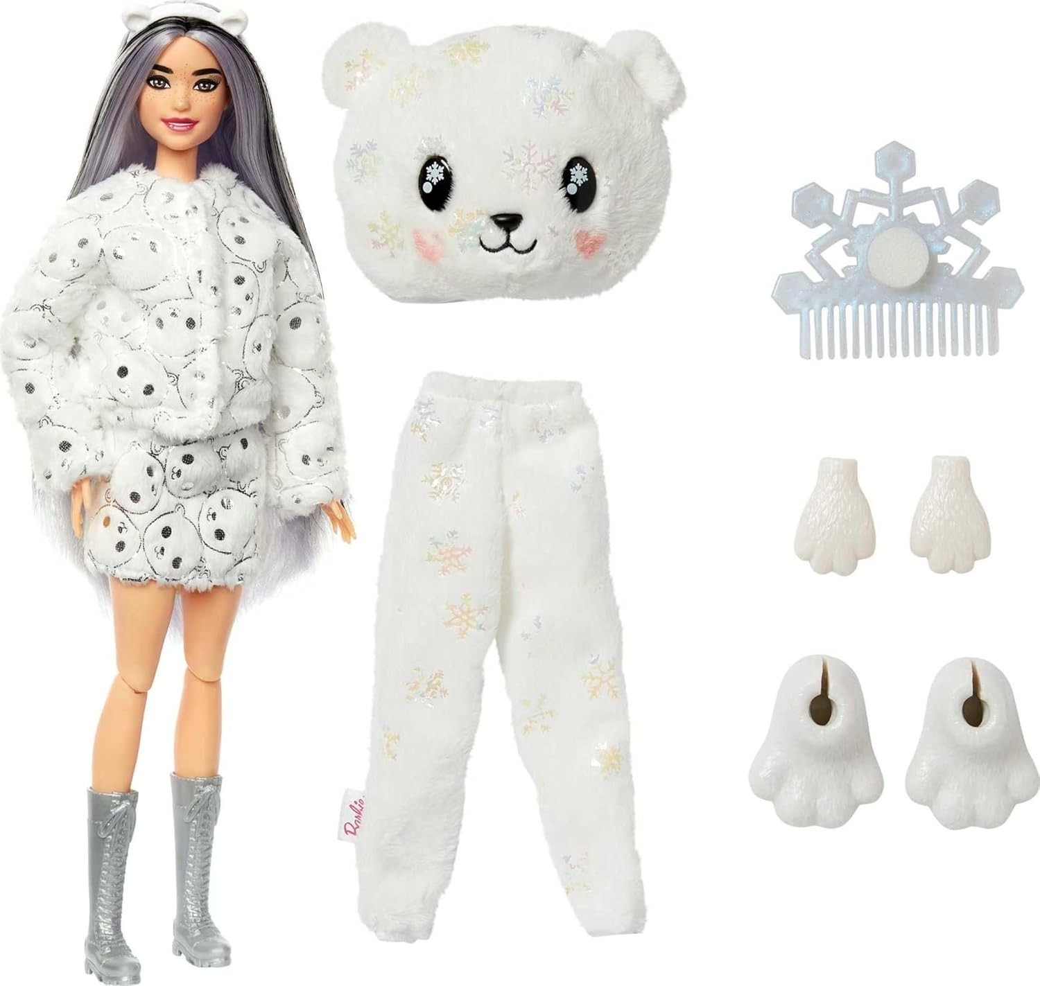 Cutie Reveal Doll, Snowflake Sparkle Polar Bear Costume, 10 Surprises Includi...