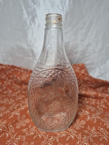 VINTAGE  Log Cabin Syrup Bottle Clear Glass 24 Oz 9.75” 1940s To 1960s