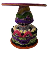Katherine’s Collection Cake Stand Halloween  Disturbing Delights 14”H x 14”W