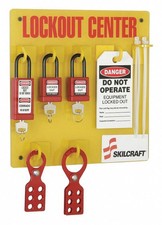 Lockout Tagout Station with 25 Loto Devices And Kit Board Ability One Program