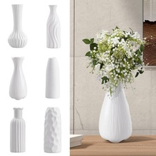 Minimalist Ceramic Flower Insert Vase - White Porcelain