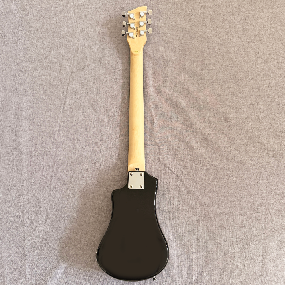 Black Mini Hofner Electric Guitar 6-String 24 Frets Lightweight