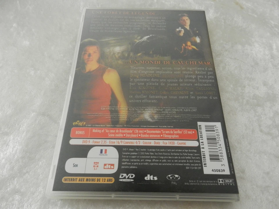 DVD BROCELIANDE film Horreur état neuf - Photo 3/3