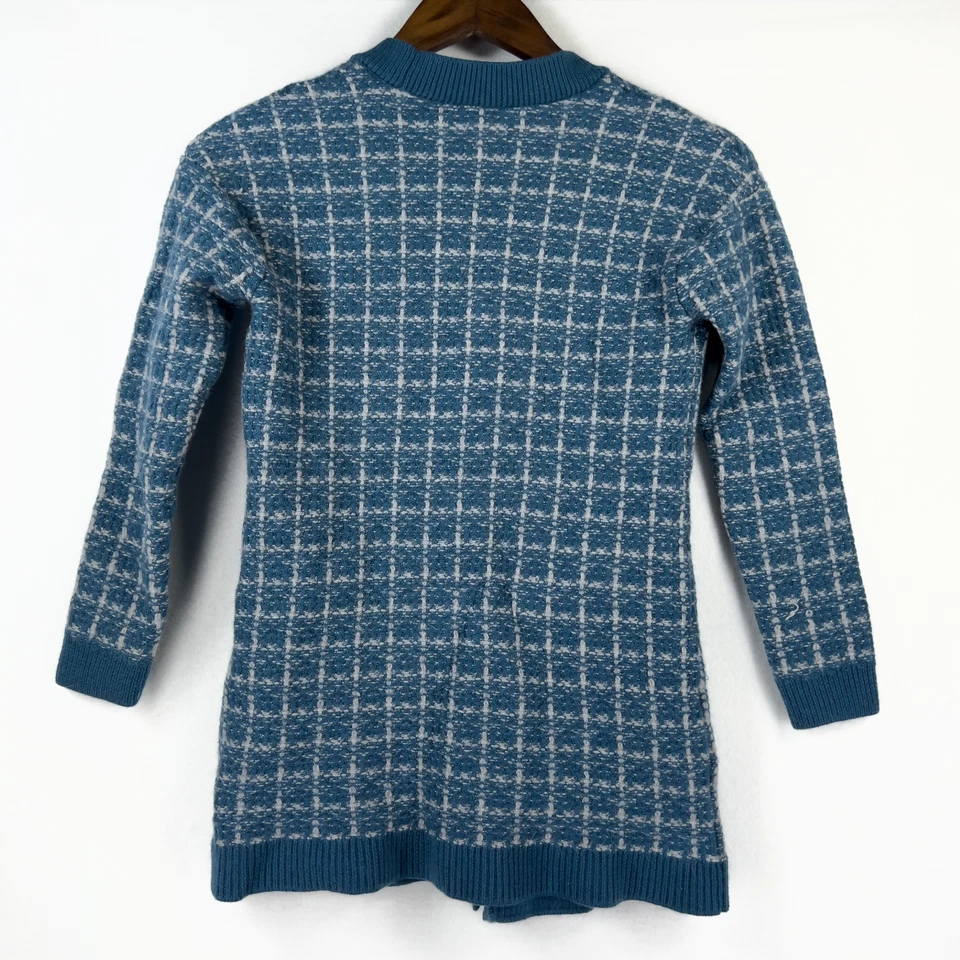 Cárdigan Talbots Lana Merino Azul Guinga Dorado Botones Repujados Talla Pequeña Foto 4 de 4