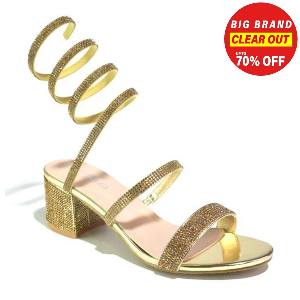 Strictly Neriah Women's Casual Dress Fashion Summer Heel Sandals Gold