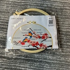 Bird Embroidery Starter Kit Cross Stitch Sewing Needlework Cottage Core DIY New