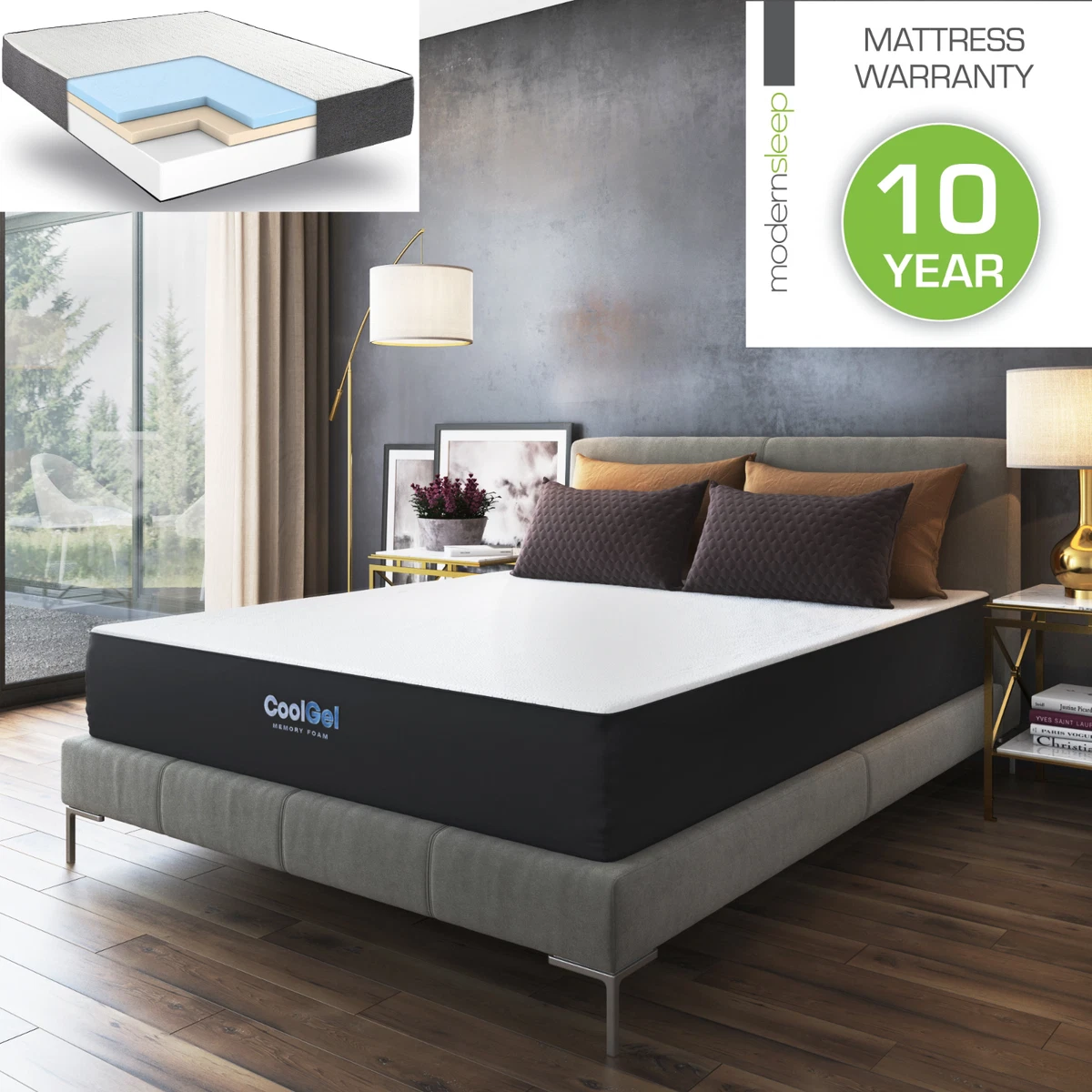 Best Memory Foam Mattress With Cooling Gel Infused 10 Inch Queen Twin King Size
