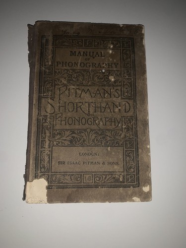 Pitman’s Shorthand Or Phonography Instructor 1893 Thompson Elisha Camp Estate - Foto 1 di 10