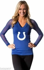 All Sport Couture NFL Womens Indianapolis Colts Wildkat Blue Shirt NWT XS, L