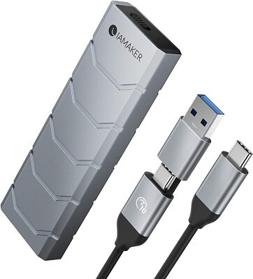 IAMAKER M.2 NVMe SSD Enclosure External USB 3.2 Gen 2 Adapter with 10 Gbps UASP
