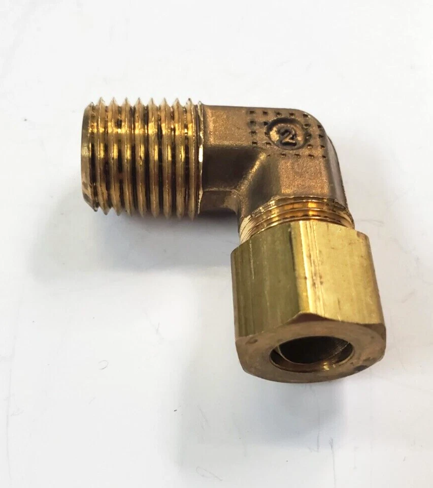 PARKER 90° COMPRESSION ELBOWS (批量 6) 5/16 英寸管 X 1/4 英寸 NPT 黄铜 — 第 4/4 张图片