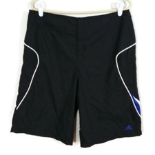Adidas Men's Mesh Insert Hybrid Board Shorts Swim Trunks Black/Blue Size L