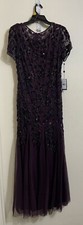Adrianna Papell Women's Floral Beaded Godet Gown SIZE 14