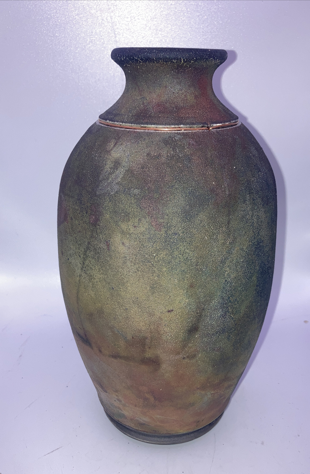 Signed Ron Aubuchon Raku Pottery Vase W/Original Letter From Artist “07 ...